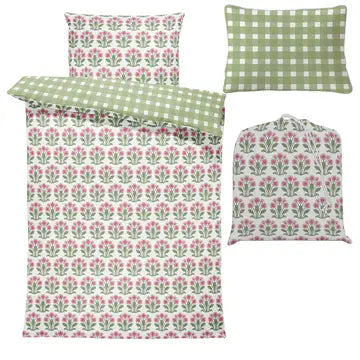 Dianthus Pink Twin Duvet Cover Set | Dorm Bedding